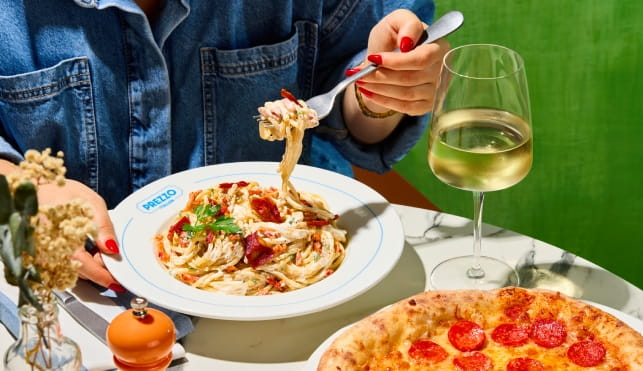 Pasta and pizza dishes at Prezzo Italian